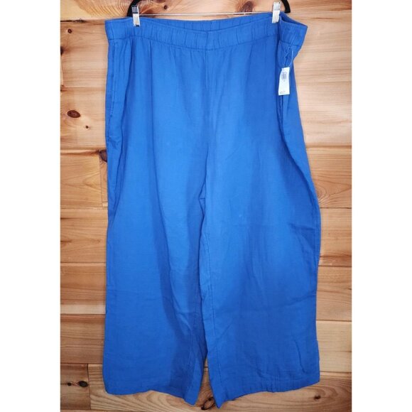 Old Navy High Waisted Woman's Plus Size 3X Wide Leg Pants Blue Comfort Pockets - Picture 4 of 8
